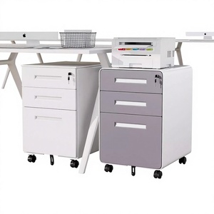 Gabinete de Almacenamiento Bajo con Ruedas y Cerradura, de Acero, con Cajones, Diseño Moderno y Minimalista, Hecho en China, para Archivo de Documentos de Oficina - Product Image 1