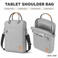 Housse pour ordinateur portable et tablette avec poignée, bandoulière, séparateurs rembourrés, tissu polyester, 2 tailles, antichoc, personnalisable OEM