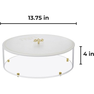 Boîte à Matzah <span class=keywords><strong>en</strong></span> acrylique faite à la main avec couvercle <span class=keywords><strong>en</strong></span> similicuir blanc et poignée nouée - Product Image 4