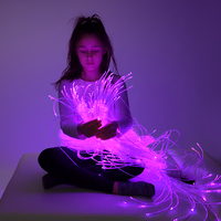 Ensemble de podium d'angle interactif pour tube à bulles Ensemble de fibres optiques sensorielles avec plate-forme carrée et tube à bulles