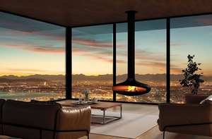 Offre Spéciale intérieur décoratif bio éthanol feu suspendu cheminée avec toit monté au plafond cheminée suspendue - Product Image 6