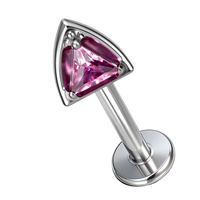 Piercing de tragus en titane ASTM F136, bijou triangulaire à filetage interne pour l'oreille, labret, bijoux de mode pour femme