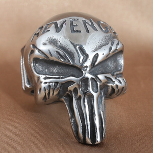 Skull <b>Ring</b> Men's <b>Titanium</b> Steel Silver Punk Style Retro Jewelry Gift 213035 - Product Image 1