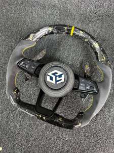 Volant sport en cuir et fibre de carbone personnalisé, luxe et confort, adapté aux <span class=keywords><strong>Audi</strong></span> A1-A9 Q3, Série 4, Golf, Classe C et Camry - Product Image 2