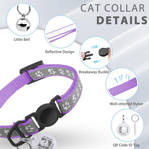 Collar Inteligente para Gatos con Hebilla Ajustable Personalizada, Antipérdida, con Etiqueta de Identificación, de Nailon - Product Image 3