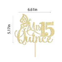 Mis Quince 15 Kuchendekoration Glitzer Hello 15. Geburtstag Tortendeko für Prost auf 15 Glückliches 15. Geburtstagsparty Kuchendekoration Gold