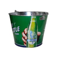 Seau à glace en fer galvanisé personnalisé pas cher, étanche, de forme ovale, idéal pour pique-nique, restaurant, refroidisseur à vin, antirouille, avec poignée creuse