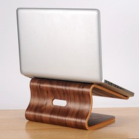 Support pliable en bois HUATENG pour ordinateur portable et support de refroidissement pour ordinateur portable avec hauteur réglable pour bureau à domicile