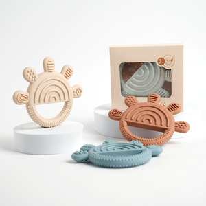 Superbe Nouveau Design Anneau de Dentition en Silicone pour Bébé, Jouet Souple Non Toxique Unisexe Certifié CE, Forme <span class=keywords><strong>Comestible</strong></span> Anti-Désaccoutumance pour 0-24 Mois - Product Image 1
