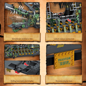 2434 pièces, modèle de <span class=keywords><strong>bateau</strong></span> pirate maritime hollandais à succès, modèle de <span class=keywords><strong>bateau</strong></span> <span class=keywords><strong>fantôme</strong></span> légendaire, ensembles de blocs de construction - Product Image 4