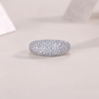 Anello in Moissanite di Colore D VVS1 di Qualità Superiore, Anello di Lusso in Argento Sterling 925 per Donna, Anello con Gemma e Incastonatura a Pavé