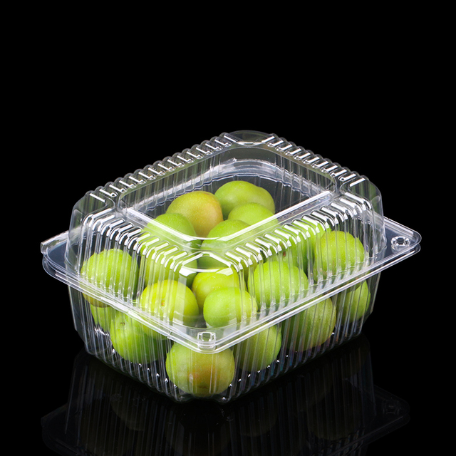 Custom Clear Strawberry Fruit Packaging Box Transparent PET Plastic Free Crystal Stamping Disposable Punnet Food Grade Clamshell