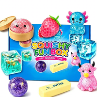 Ensemble de 8 jouets sensoriels Squishy de Noël avec boîte de rangement amusante – Pomme, Beurre, Fraise, Crème, Fromage – Anti-stress