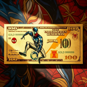 Billete de Banco Chapado en Oro con Diseño de Anime 2026, Tarjeta Dorada del Superhéroe Estadounidense Spider-Man para Colección de Fans - Product Image 3