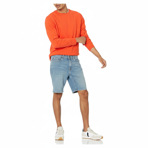 Short en jean lavé à broderie de quantité minimale de commande bas Short baggy en jean personnalisé pour hommes - Product Image 1