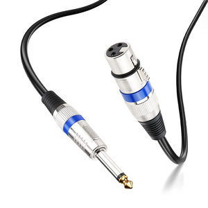 Câble coaxial tressé de 1 m (3,3 pi) pour microphone dynamique, <span class=keywords><strong>XLR</strong></span> mâle vers <span class=keywords><strong>jack</strong></span> stéréo TS <span class=keywords><strong>femelle</strong></span> 6,35 mm, avec gaine en PVC, pour HDTV et haut-parleurs - Product Image 4