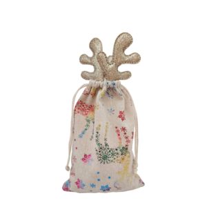 Sacs cadeaux en tissu avec cordon de serrage de luxe pour Noël, nouveau design imprimé, sac promotionnel - Product Image 2
