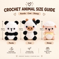 Kit de démarrage complet de crochet pour débutants : 3 animaux de la ferme en peluche Amigurumi à faire soi-même (mouton inclus)