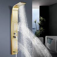Panneaux muraux de douche en promotion, robinet de douche de salle de bain, plaque de surface en laiton de style céramique, panneau de douche chromé massif