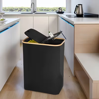 Poubelle de cuisine 2-en-1 robuste en plastique pour déchets et compost avec sac intérieur lavable