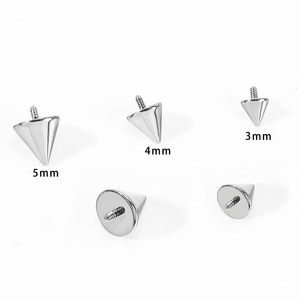 Piercing conique en acier inoxydable avec filetage externe, accessoires de bijoux corporels unisexe, piercing de mode DIY - Product Image 3