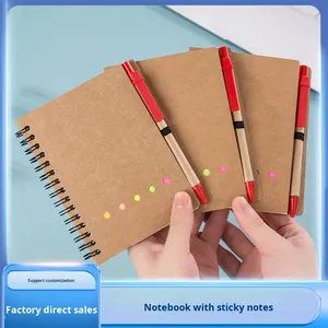 Blocco Note Adesivo Riutilizzabile e Taccuino a Spirale Piccolo in Carta Kraft Personalizzabile con Logo - Vendita all'Ingrosso - Product Image 3