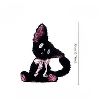 Peluche amusante de chat noir – Jouet brodé anti-stress, animal en peluche super doux, cadeau pour bébés et enfants