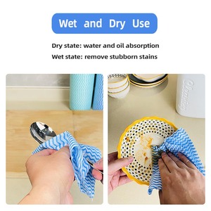 50 conteggi asciugamani per la pulizia usa e getta e strofinacci blu rosso asciugatura rapida riutilizzabile salviette per la pulizia usa e getta asciugamani da cucina - Product Image 4