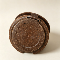 Contenant de luxe en vrac, durable, mini, cylindrique, vide, pour poudre libre ou compacte, en plastique avec couvercle à charnière, pour emballage de café moulu