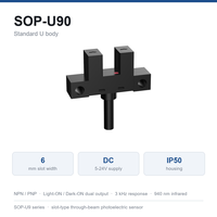 Capteur photoélectrique à fente en U SOP-U90, capteur optique infrarouge à rainure de 6 mm, NPN PNP DC5-24V pour détection de position limite