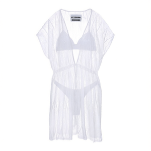 Copricostume da Spiaggia a Forma di Ventaglio con Motivi Floreali, Regolabile, Stile Cardigan - Product Image 1