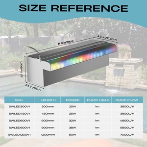 Fontana a LED in Acciaio Inox per Esterni, Cascata Decorativa per <span class=keywords><strong>Giardino</strong></span> e Cortile con Effetto Acqua Corrente - Product Image 2