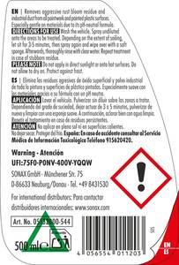 Nettoyant de qualité supérieure Falloutcl pour surfaces, éliminateur de rouille 500ml, formule à action rapide pour la poussière de frein et la rouille sur les jantes en alliage - Product Image 6