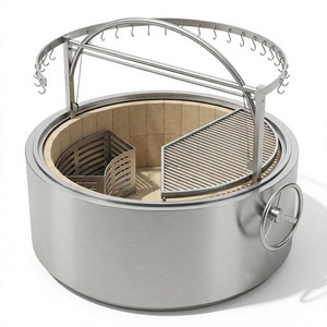 <span class=keywords><strong>Parrilla</strong></span> Redonda Argentina Tipo Gaucho Patagónico con Ganchos para Colgar Carne, Accesorios para Barbacoa, Cocina al Aire Libre - Product Image 6