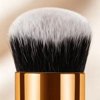 Pinceau de fond de teint Kabuki, poils denses en capsule, manche blanc doré pour fond de teint liquide ou crème, marque privée