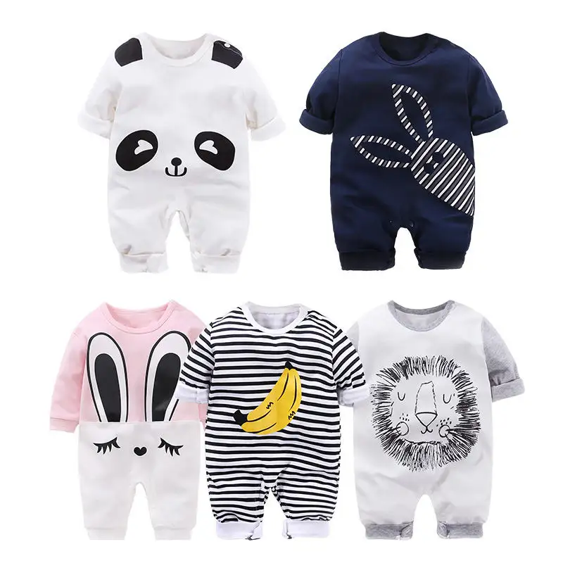 Barboteuse décontractée 100% coton pour bébé, pyjama à manches longues unisexe pour bébé, vente en gros