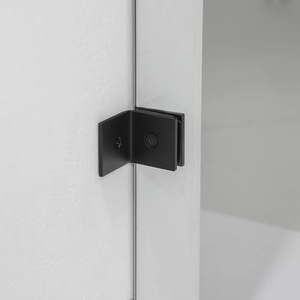 Çerçevesiz mat siyah dikdörtgen duş kabini - Product Image 5