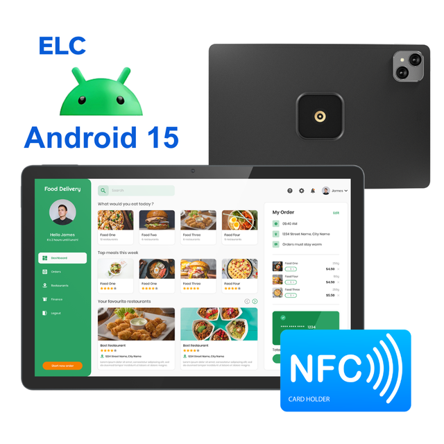 POS1095T 10.95 Inch Android POS Tablet NFC Payment Wall Mounted Restaurant Ordering Tablet Android 15 6GB+128GB 5MP+13MP Camera