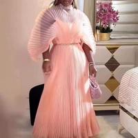 Robes d'été pour femmes taille unique plissée de couleur unie à manches empilées au design unique