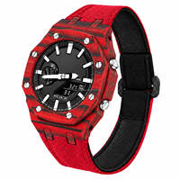 Kit de modification G de luxe personnalisé Ga 2100, boîtier de montre en fibre de carbone forgée résistant aux chocs avec bracelet en nylon pour pièces Ga2100 GA2110 GAB2100