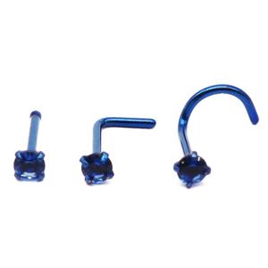 Gaby 316L Acero quirúrgico diamante CZ <span class=keywords><strong>L</strong></span> en forma de Piercing joyería nariz Stud anillos nariz <span class=keywords><strong>L</strong></span> curva - Product Image 5