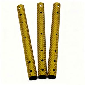 SHENYU High Strength Carbon Fiber Tube 25*23mm 1000mm Long Gold Electroplated Cloth Surface - Product Image 4