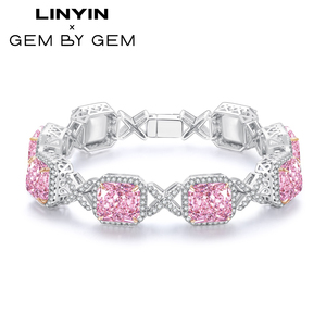 2025 Venta caliente mejor joyería S925 plata Rosa corte radiante brillante diamante pulsera para regalo de San Valentín - Product Image 6