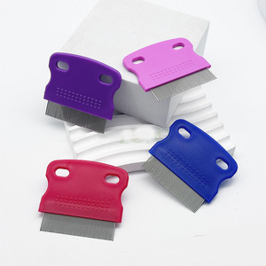Outil de toilettage pour chiots et chatons, peigne anti-puces en acier inoxydable à dents fines, peigne à poux portable mini pour animaux de compagnie - Product Image 1