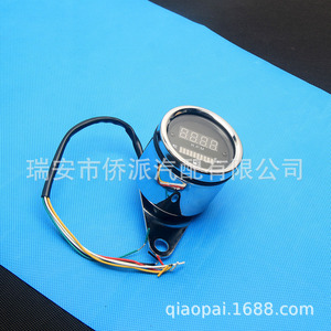มาตรวัดความเร็วรอบรถจักรยานยนต์ มาตรวัดน้ำมันเชื้อเพลิง 12V จอ LCD แผงหน้าปัดมาตรวัดรอบเครื่องยนต์ มาตรวัดสกู๊ตเตอร์ ตัวเรือนสีดำ - Product Image 2