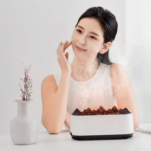 Lampe à <span class=keywords><strong>flamme</strong></span> jaune et <span class=keywords><strong>bleue</strong></span>, veilleuse, humidificateur, diffuseur d'huiles essentielles ultrasonique électrique, aromathérapie, utilisation en hôtel, garantie 1 an - Product Image 1