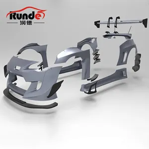 Runde gt86 kit corporal para toyota 12-16, gt86 brz rocket kit 3rd kits de corpo larga para carro saia lateral do pára-choque