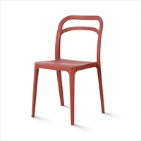 Chaise de salle à manger moderne simple empilable et écologique avec coussin de siège rembourré en polypropylène bleu foncé