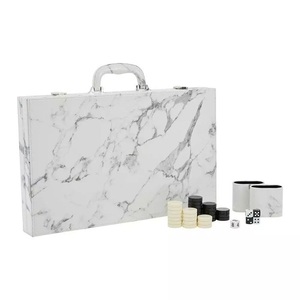 Personnalisé vente Chaude En Cuir de luxe D'échecs Jeux De Puces de Marbre de Backgammon - Product Image 2