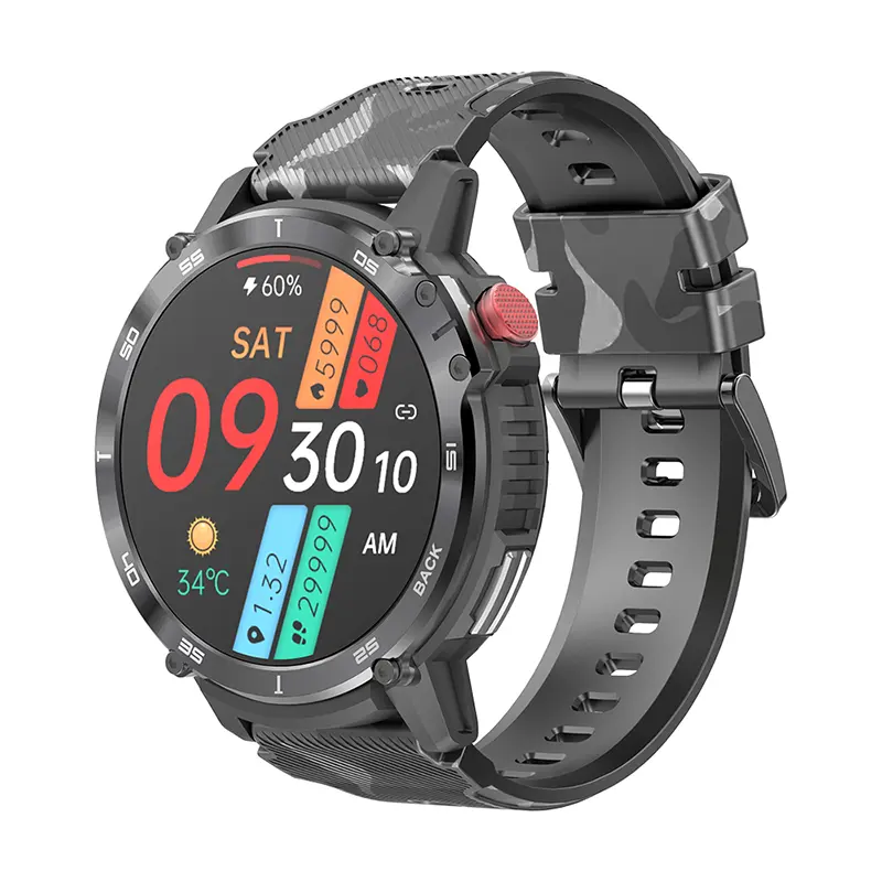 KarenM Outdoor Smartwatch 2023 Men's Fitness Watch 400x400 HD Full Screen 4G Memory Local Music C22 Smart Watch